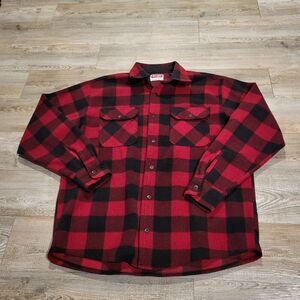 Wrangler Premium Quality Fleece  Button Up Flannel Shirt Jacket Men's Size Large